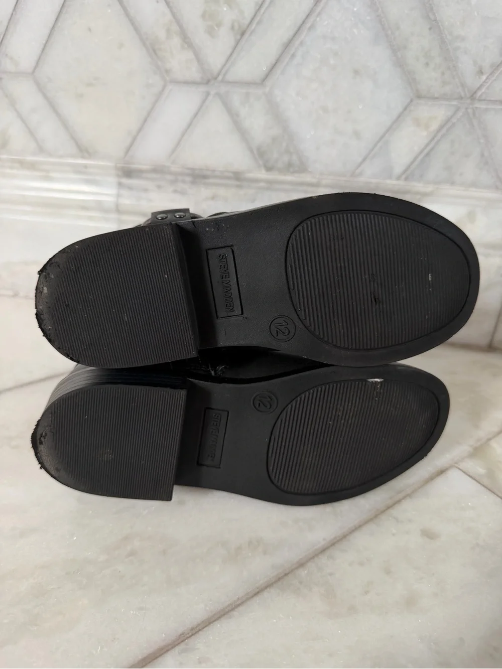 Size 12 Girls Steve Madden Black Boots